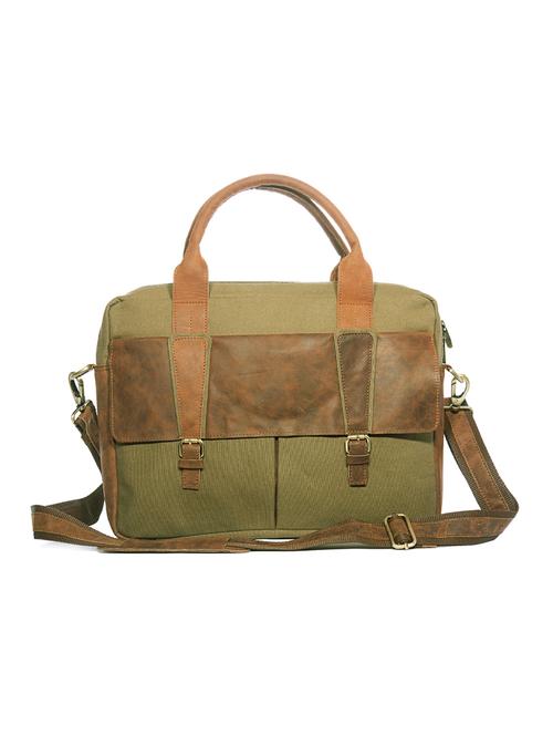 olive leatherette laptopbag - 16239012 - Very Small Image - 1