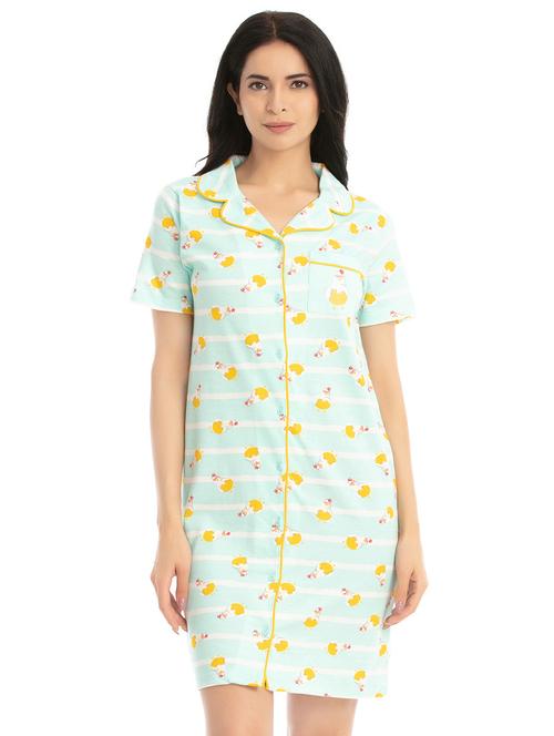 contrast piped quirky sleepshirt - 16239579 - Very Small Image - 1