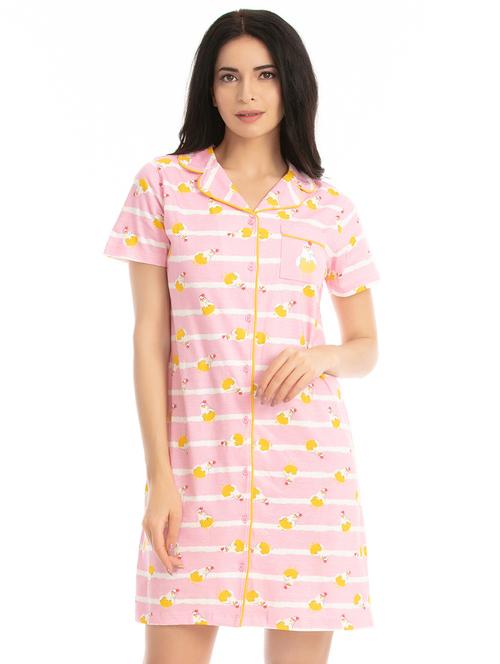 contrast piped quirky sleepshirt - 16239580 - Very Small Image - 1