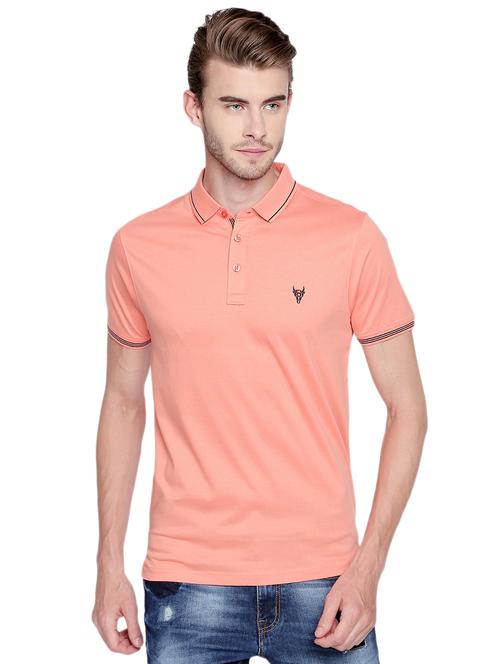 orange solid polo t-shirt - 16239610 - Very Small Image - 1
