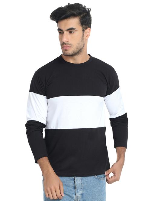 monochrome color block cut and sew tshirt - 16239628 - Very Small Image - 1