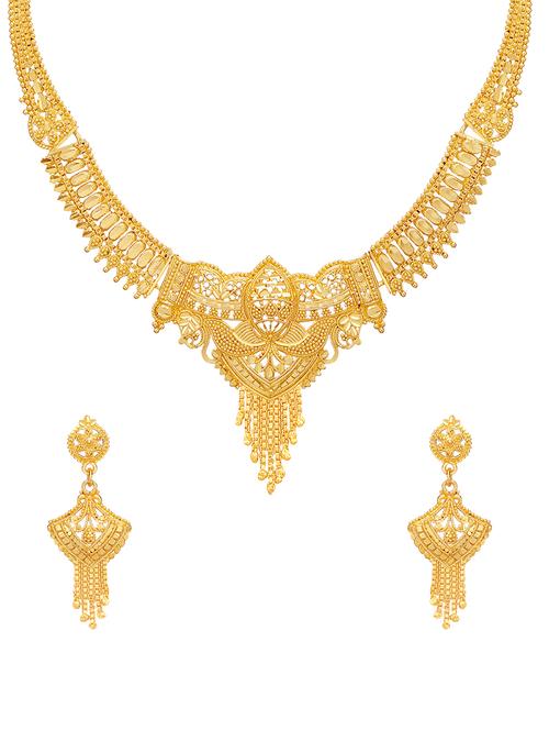 gold metal necklaces and earring - 16239665 - Very Small Image - 1