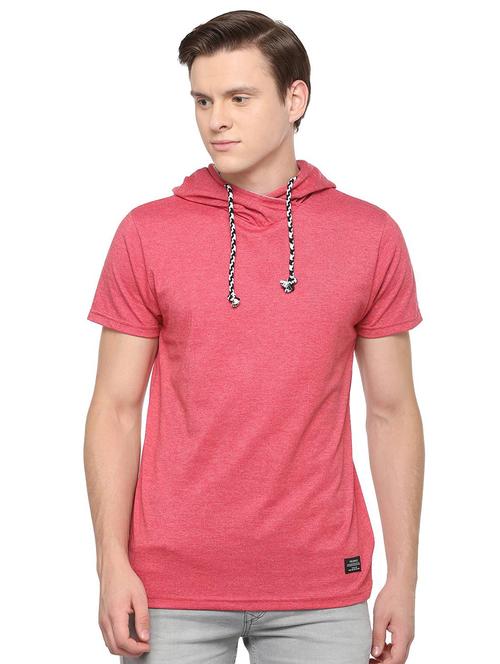 pink solid hooded t-shirt - 16240526 - Very Small Image - 1