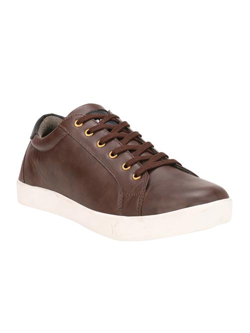 brown leatherette sneakers - 16240799 - Very Small Image - 1