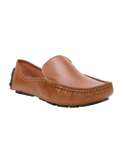 tan leatherette slip on loafers - 16240805 - Very Small Image - 1