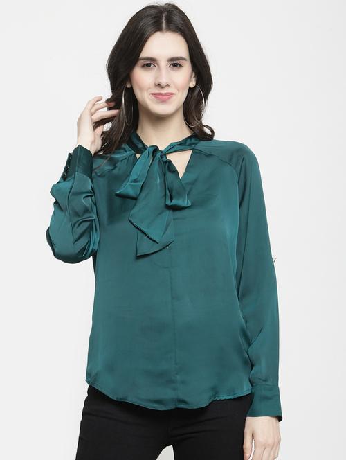 raglan sleeved tie knot neck top - 16241739 - Very Small Image - 1
