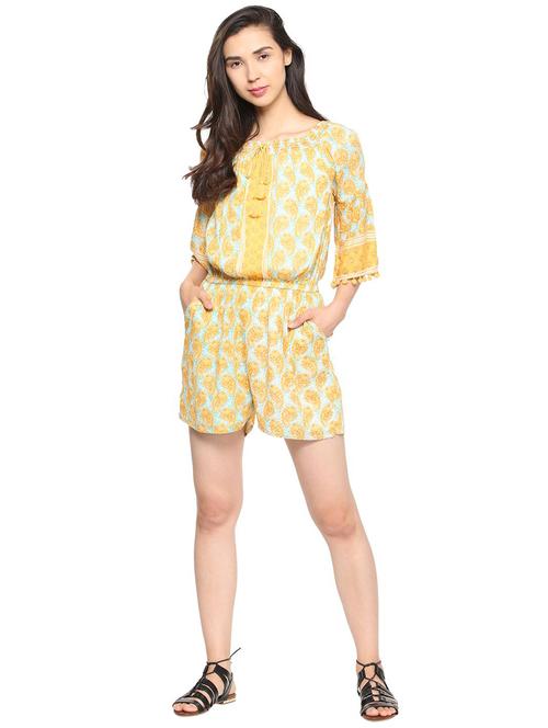tie up neck paisley romper - 16242183 - Very Small Image - 1