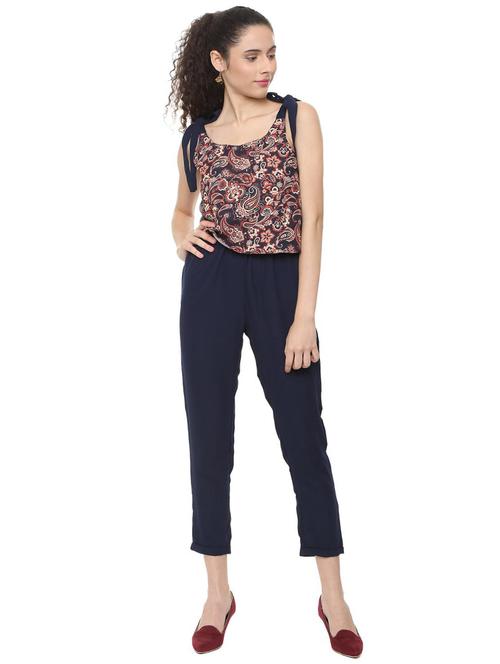 tie knot paisley layered jumpsuit - 16242185 - Very Small Image - 1