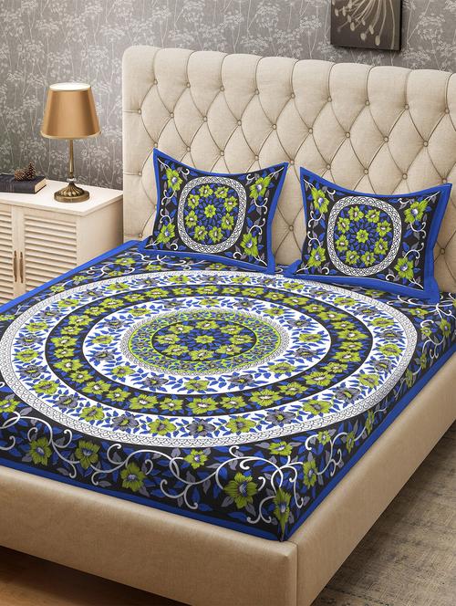 cotton double bedsheet with 2 pillow covers - 16244155 - Very Small Image - 1