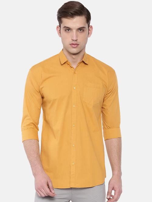 yellow solid casual shirt - 16244223 - Very Small Image - 1
