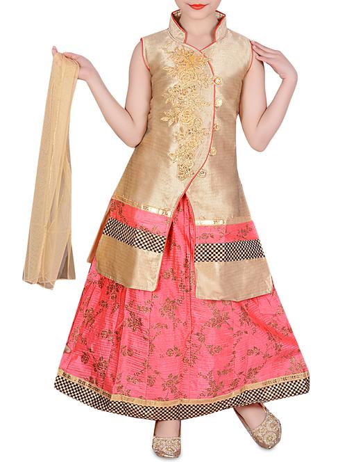 pink silk blend lehenga choli - 16244349 - Very Small Image - 1