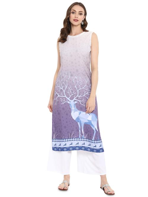 digital printed straight kurta - 16244739 - Very Small Image - 1
