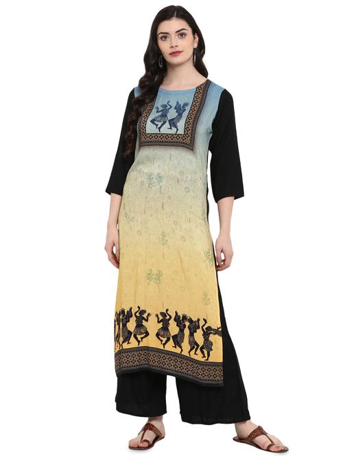 conversational printed straight kurta - 16244788 - Very Small Image - 1