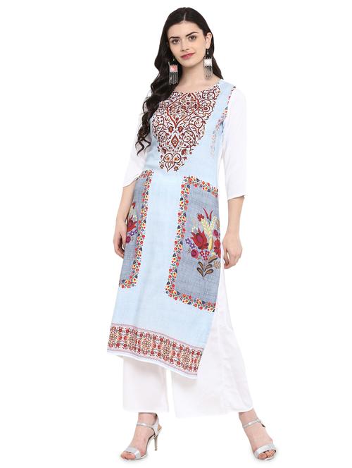 floral print straight kurta - 16244792 - Very Small Image - 1