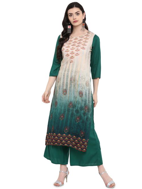 floral print straight kurta - 16244796 - Very Small Image - 1