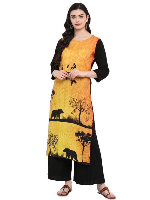 conversational print straight kurta - 16244797 - Very Small Image - 1