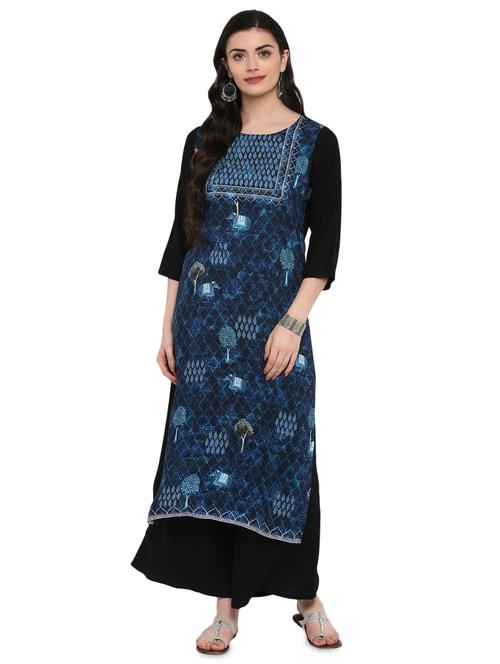 printed straight kurta - 16244798 - Very Small Image - 1
