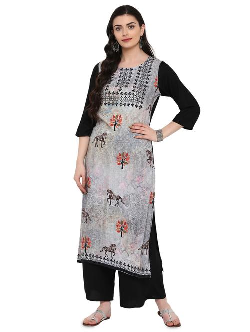 printed straight kurta - 16244803 - Very Small Image - 1
