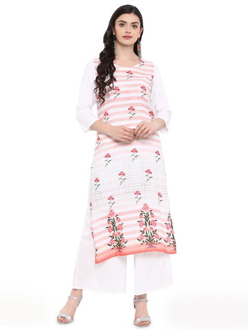 floral printed straight kurta - 16244807 - Very Small Image - 1
