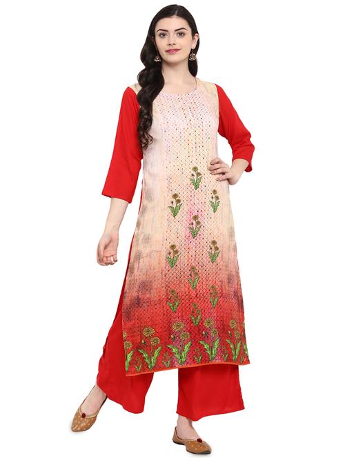 digital printed straight kurta - 16244811 - Very Small Image - 1