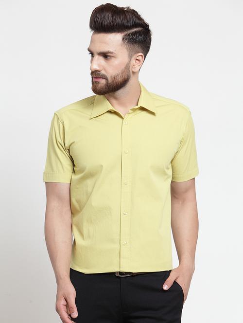 lime green solid casual shirt - 16245122 - Very Small Image - 1
