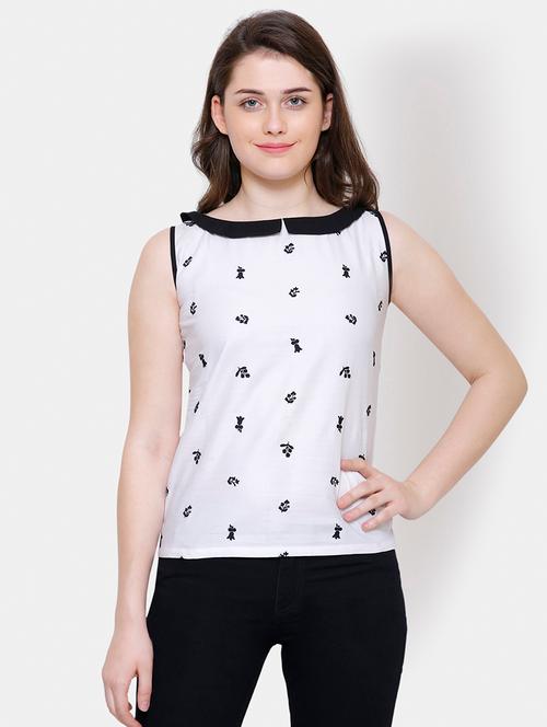 women's straight collared top - 16245226 - Very Small Image - 1