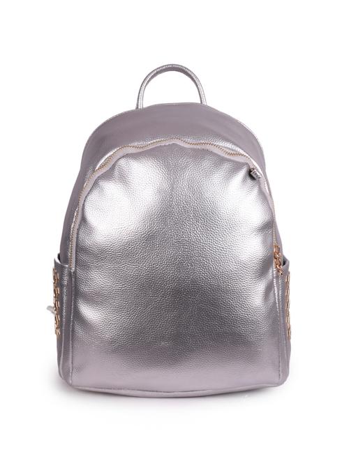 silver leatherette (pu) regular backpack - 16245444 - Very Small Image - 1