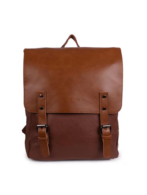 tan leatherette (pu) regular backpack - 16245446 - Very Small Image - 1