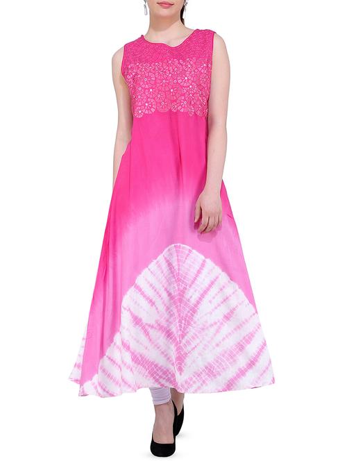 embroidered a-line kurta - 16245514 - Very Small Image - 1