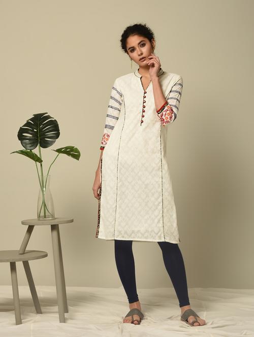 embroidered straight kurta - 16245957 - Very Small Image - 1