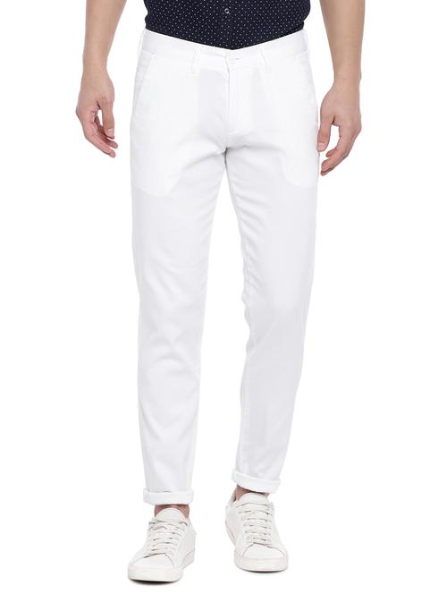 white solid chinos - 16247020 - Very Small Image - 1