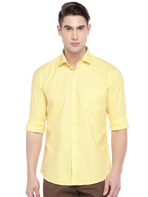yellow checkered casual shirt - 16247060 - Very Small Image - 1