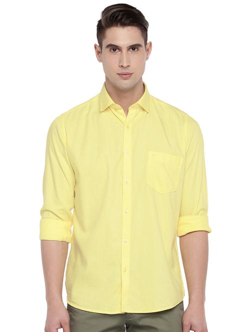 yellow solid casual shirt - 16247081 - Very Small Image - 1