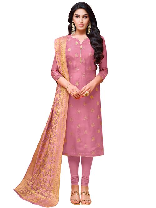 embroidered semi-stitched suit - 16247112 - Very Small Image - 1