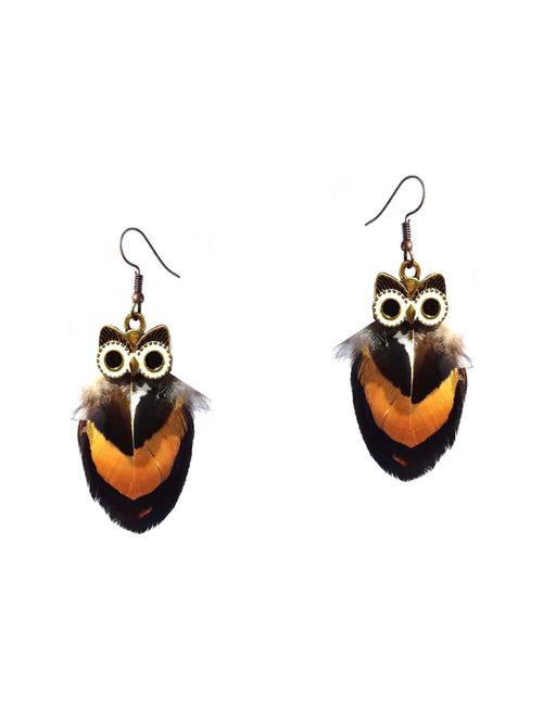 yellow metal drop earring - 16248701 - Very Small Image - 1