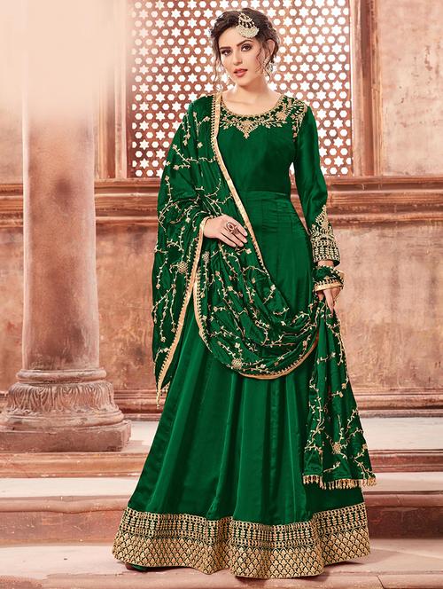 embroidered semi-stitched suit - 16249062 - Very Small Image - 1