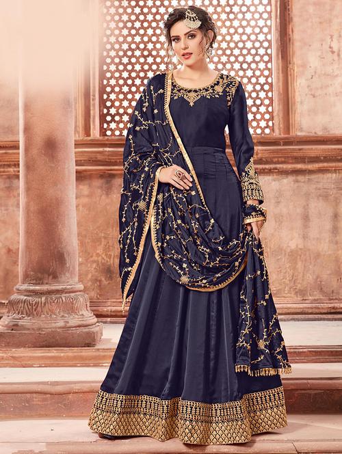 embroidered semi-stitched suit - 16249064 - Very Small Image - 1