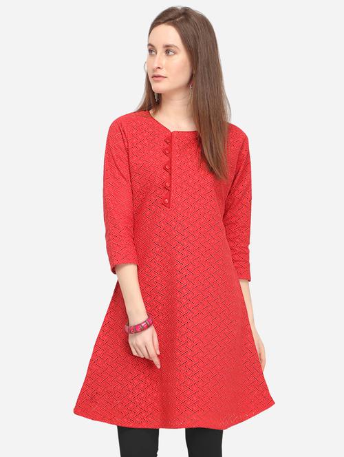 solid a-line kurta - 16249070 - Very Small Image - 1
