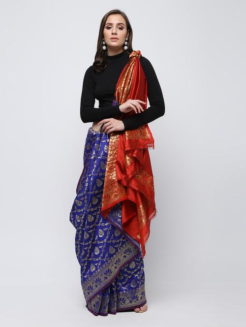 zari work kanjivaram saree with blouse - 16249873 - Very Small Image - 1