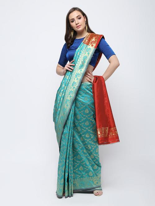 zari work kanjivaram saree with blouse - 16249875 - Very Small Image - 1