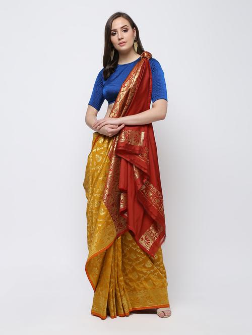 zari work kanjivaram saree with blouse - 16249877 - Very Small Image - 1