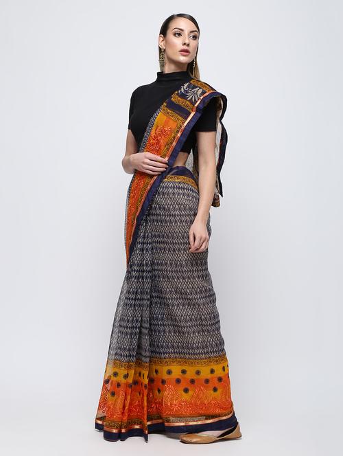 ikat kota doria saree with blouse - 16249971 - Very Small Image - 1