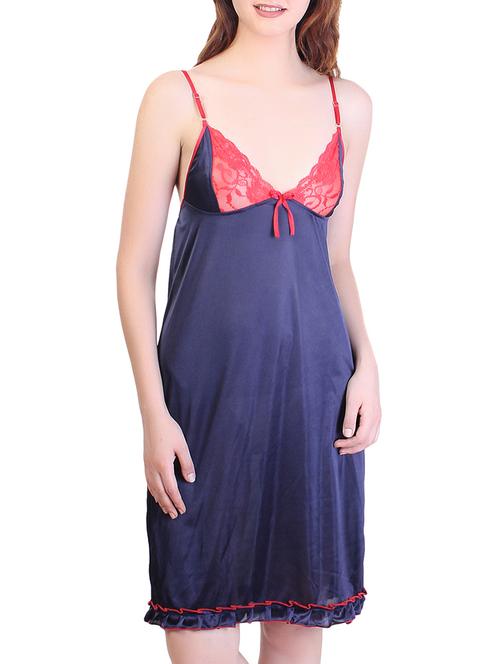 contrast lace detail babydoll - 16250120 - Very Small Image - 1