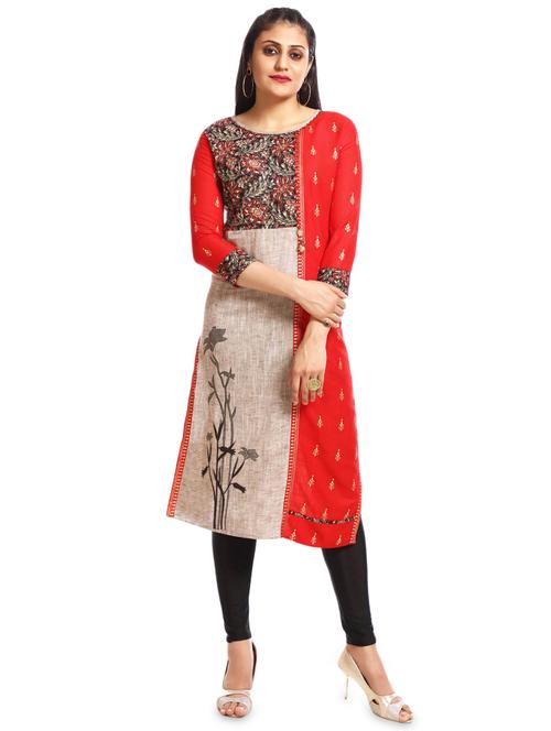 kalamkari straight kurta - 16250185 - Very Small Image - 1