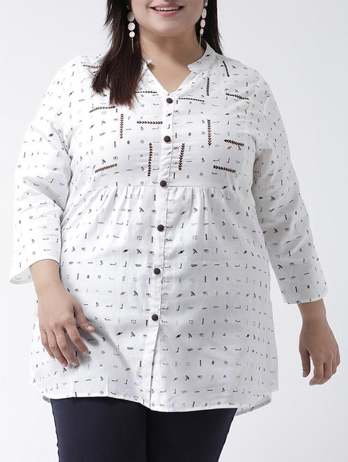 quirky button up plus tunic - 16250237 - Very Small Image - 1