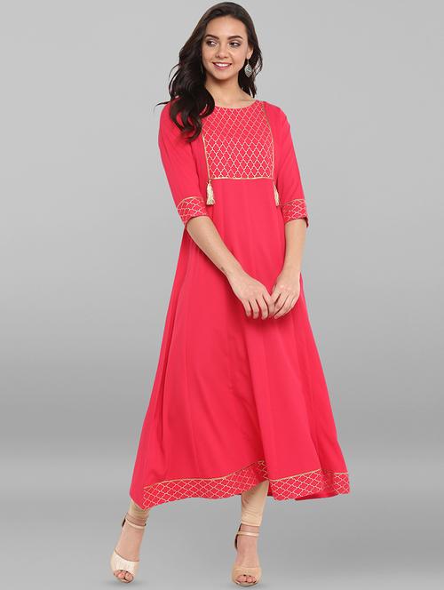 foil printed anarkali kurta - 16250374 - Very Small Image - 1