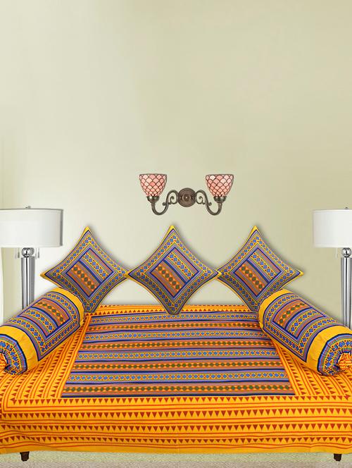 cotton printed diwan set(pack of 6) - 16251252 - Very Small Image - 1