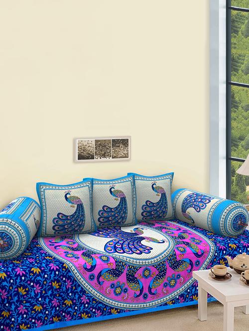 cotton printed diwan set(pack of 6) - 16251256 - Very Small Image - 1