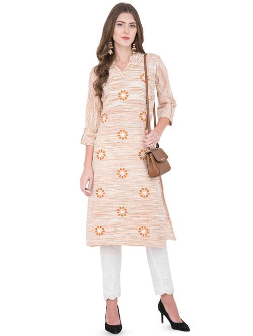 embroidered straight kurta - 16251533 - Very Small Image - 1