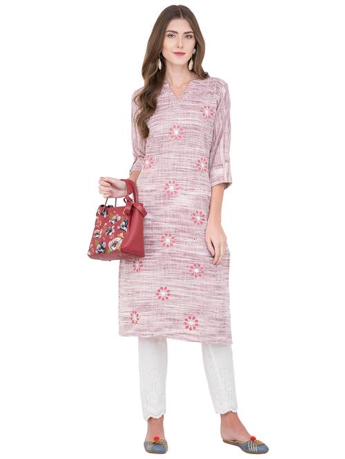 embroidered straight kurta - 16251535 - Very Small Image - 1